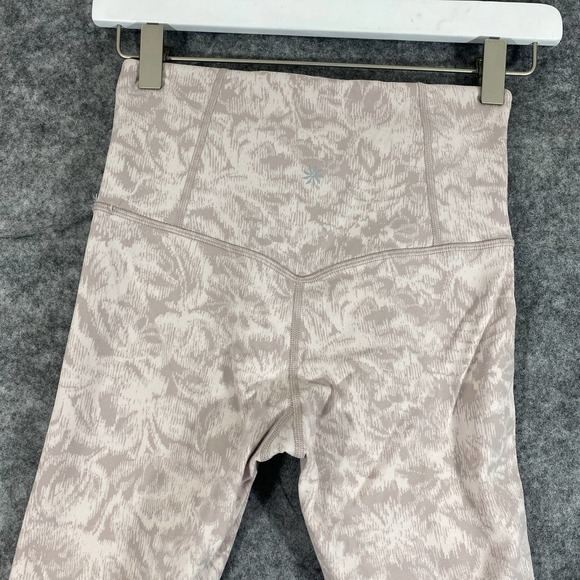 Athleta Legging XS Pink Elastion Textured Tight Abstract Print High Rise Workout - Picture 6 of 14